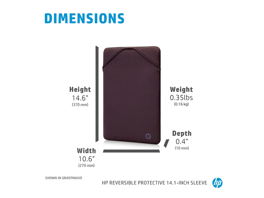 HP Reversible Protective - Laptop Sleeve - 14,1 inch - Zwart en Zilver