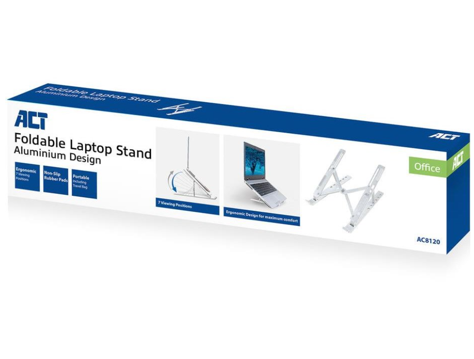 ACT opvouwbare laptopstandaard - Wit